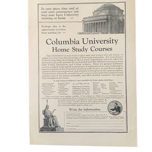 Vintage 1927 Columbia University Home Study Courses Ad Advertisement
